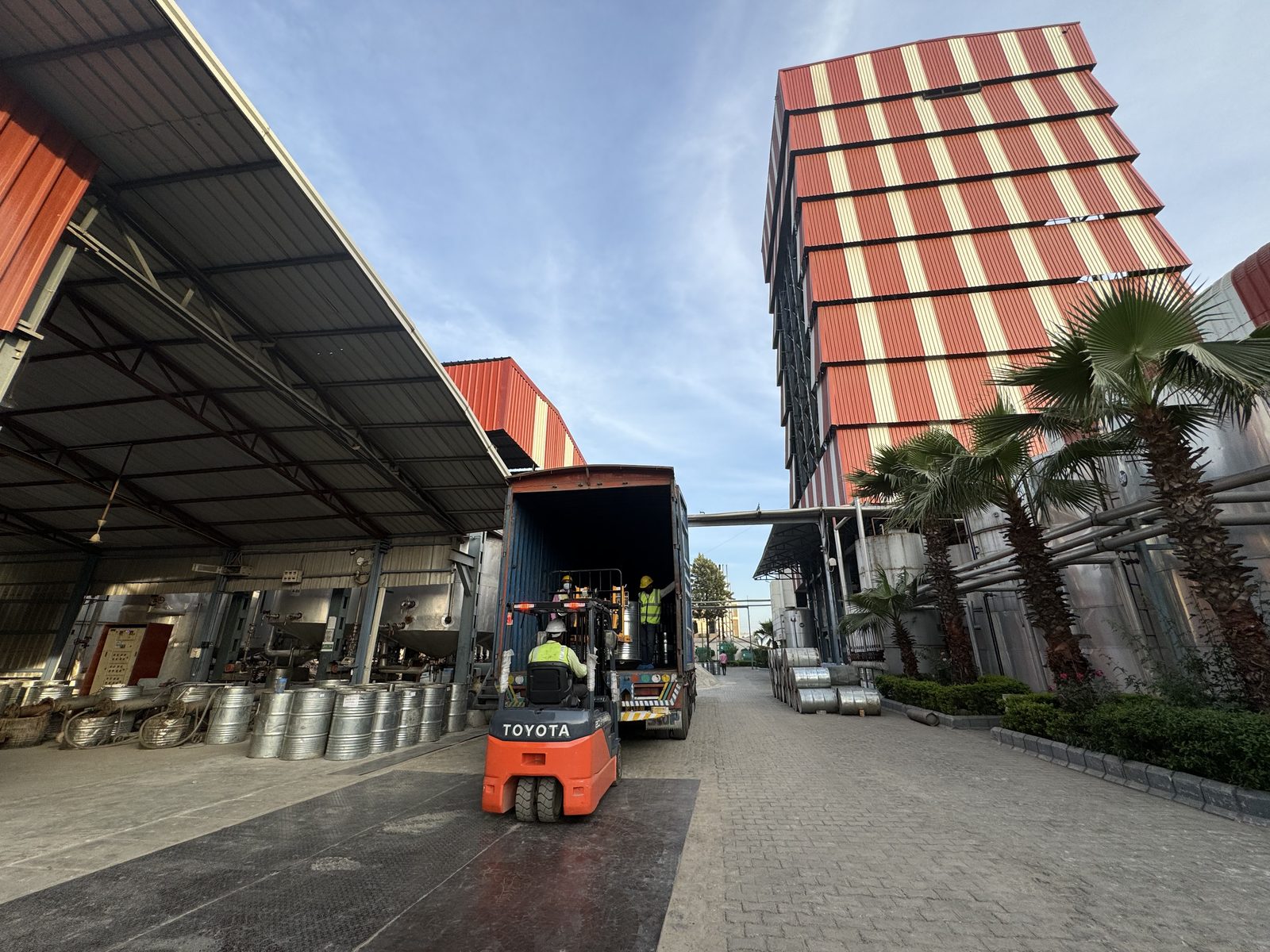 Loading an export container at the N S Mint plant